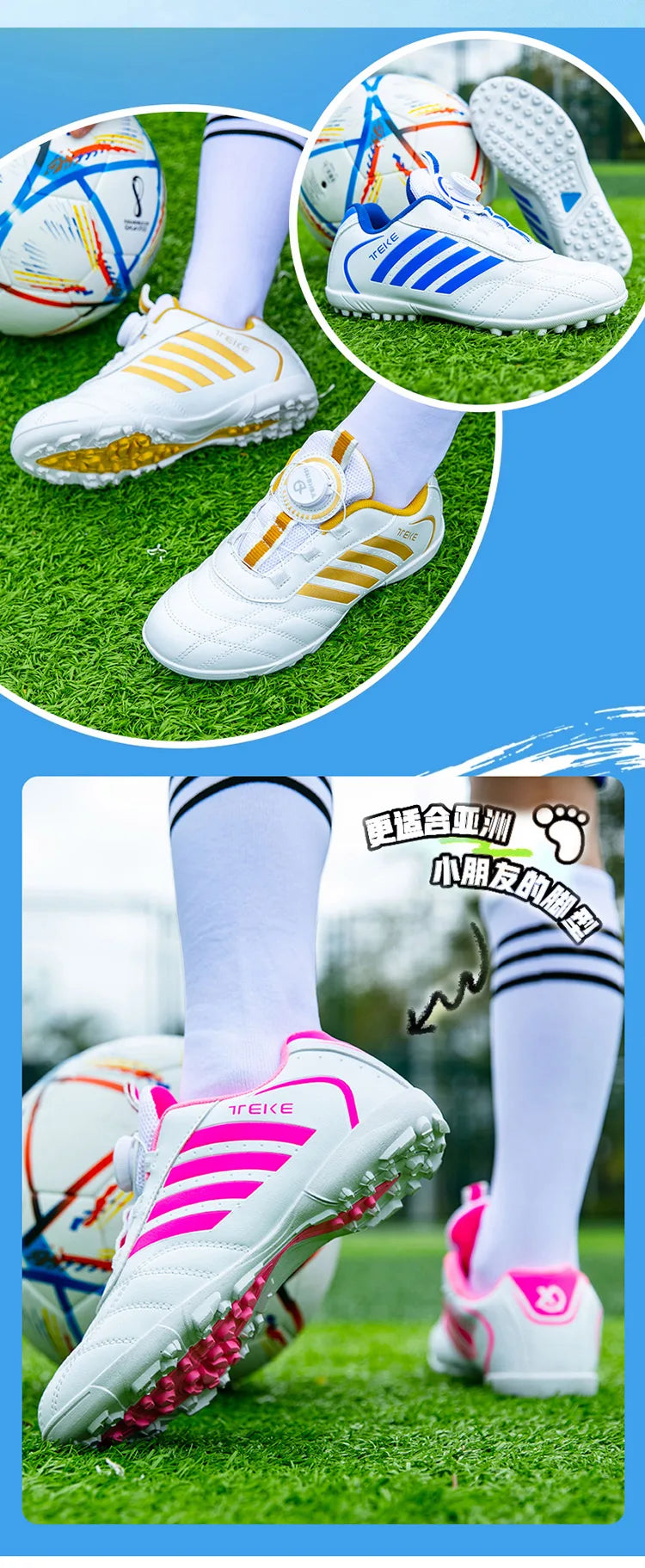 New Kids Soccer Shoes School Football Boots Boys Girls Cleats Grass Sneakers Child Outdoor Athletic Training Sports Footwear