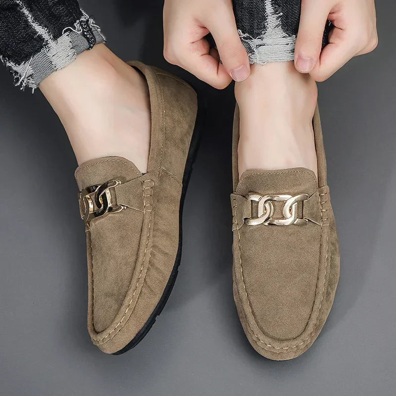 Fashion Suede Men Casual Shoes  Breathable Comfort Slip-on Mens Driving Shoes Luxury Brand Men Loafers Mens Lazy Shoes Moccasin