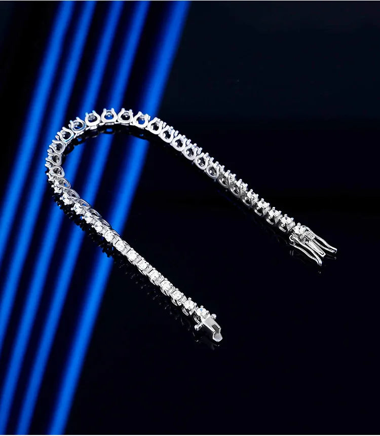 Bull Full 2.5mm 3.5mm D Color Moissanite Tennis Bracelet for Women Wedding Party Fine Jewelry S925 Silver Link Bracelets
