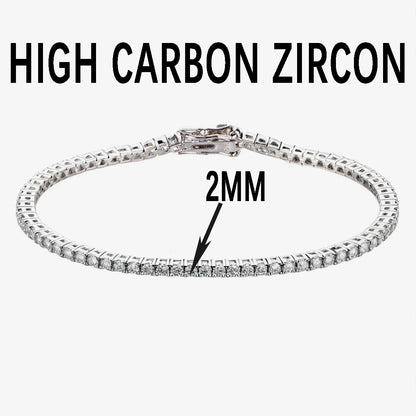 ‌Genuine S925 Sterling Silver 0.03ct (2mm) Moissanite Tennis Bracelet for Women, Sparkling Luxury for Formal & Daily Occasions