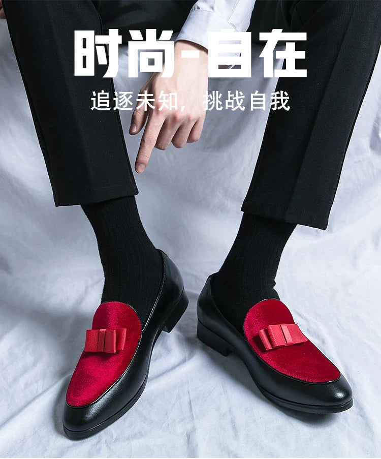 Social Leather Men British Business shoes Men Brogue Shoe Wedding Men's Dress Formal Shoes Large Size 48 Bow Loafers Male