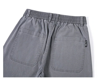 Summer Thin Men's Loose Straight Jeans Lyocell Soft Drape Business Casual Trousers Classic Smoke Gray Brand Ice Silk Denim Pants