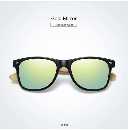Fashion Bamboo Wood Vintage Square Sunglasses Men Women Luxury Brand Designer Sun Glasses Wooden Driving Fishing Eyewear