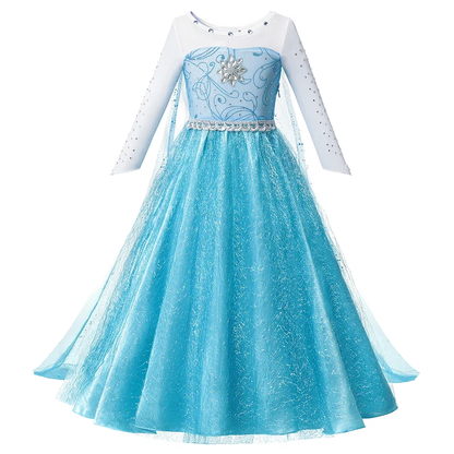 2025 Girls Dress Elsa 2 Kids Princess Cosplay Costume Fancy Children Gowns Vestidos Snow Queen Girl Carnival Costume
