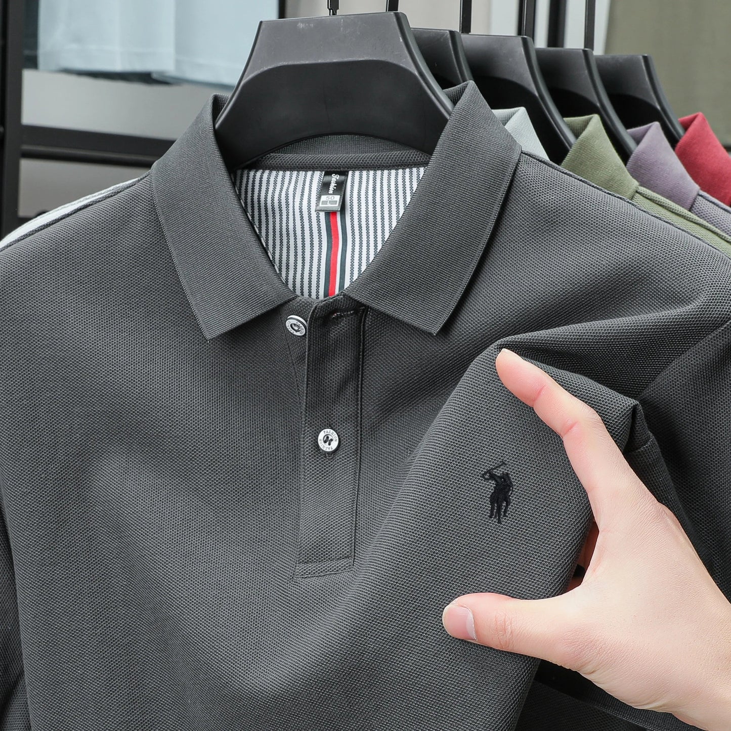 100% pure cotton men's short sleeved summer new golf lapel polo shirt, high-quality designer customized embroidered T-shirt