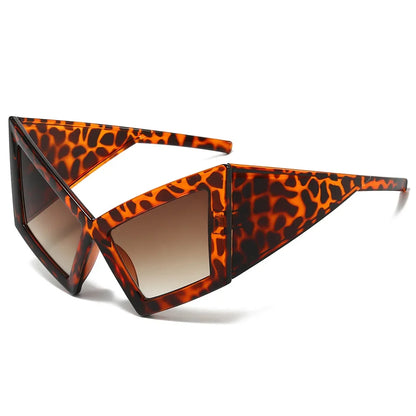Fashion Oversized Cat Eye Sunglasses Women Red Shades UV400 Retro Gradient Men Wide Legs Sun Glasses