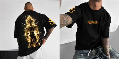 Animation T-Shirt Men's Street Hip Hop Loose Casual Trend Children's Parent-Child Short Sleeve Top