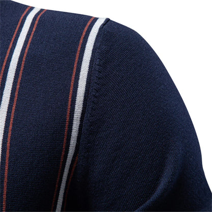 Men's Stripe Polo Shirt Old Money Style Short Sleeve Soft Breathable Casual Elegant Fabric for Comfortable Wear