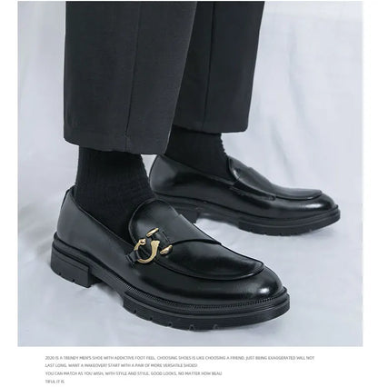 Men's Leather Loafers Slip On Office Casual Business Leather Shoes For Men Wedding Oxford Shoes Male Party Formal Derby Shoe Man
