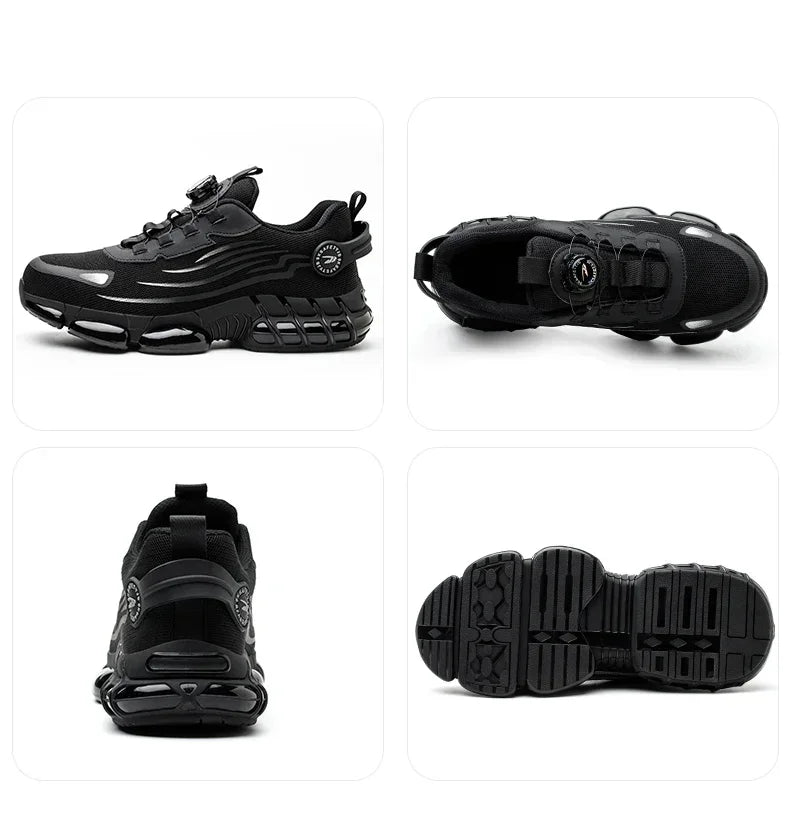Men's Safety Work Shoes Anti-smash Anti-puncture Rotating Button Fashion Sport Boots Protective Security Men's Footwear