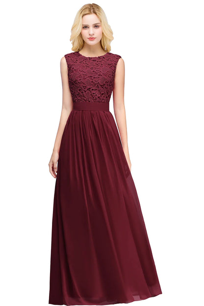 Floor Length Lace Chiffon Prom Gowns For Party Sweetheart Neckline Long A Line Bridesmaid Dress Pink Maid Of Honor Dress