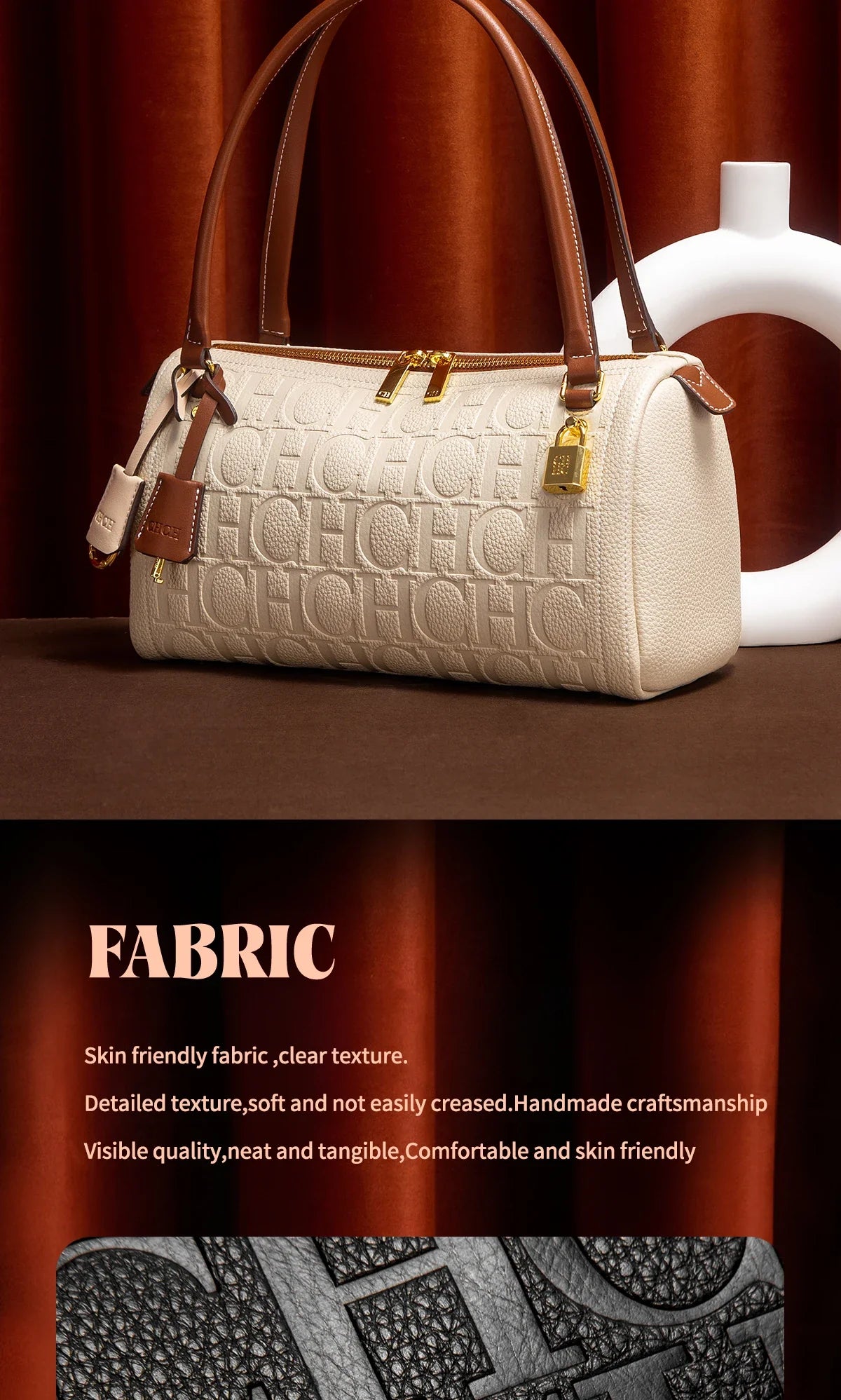Women's Boston Bag Autumn Winter New Collection Letter Design Texture Shoulder Bags