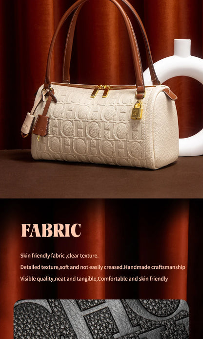 Women's Boston Bag Autumn Winter New Collection Letter Design Texture Shoulder Bags