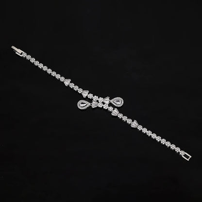 Double Layers Necklace Earring 4 Pieces Sets Luxury Cubic Zirconia Dubai Nigeria Wedding Bridal Jewelry Sets