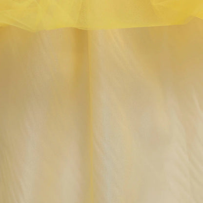 Disney Aniversário Festa Bela Fantasia Infantil Amarelo Malha Vestido de Baile Criança Cosplay Vestido de Festa Luxo para Menina Princesa Bela Noite