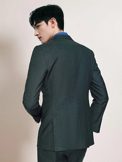 Men's Dark Green Suit Business Casual Wedding Suit Blazer & Pant Set Groom Tuxedo Alternative for Professional Office & Ceremony