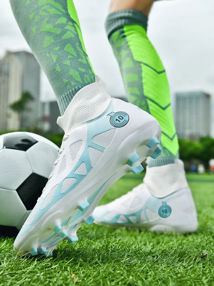 Professional Soccer Shoes Men Outdoor High-Top Sports Football Boots Boots Ag/Fg Long Spikes Artificial Grass Training Match Spi