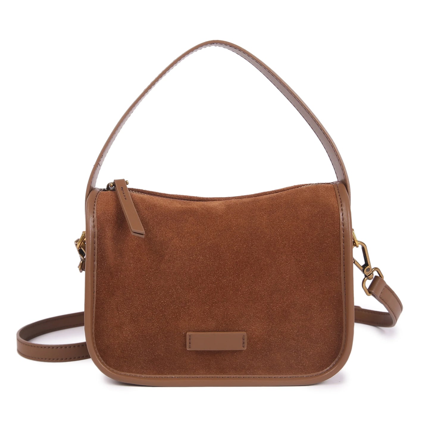 Suede Cowhide Fashion Ladies Shoulder Cross Coffe Bag Genuine Leather Luxury Designer Women's Brown Handbag Female Crossbody Bag