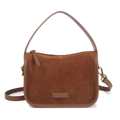 Suede Cowhide Fashion Ladies Shoulder Cross Coffe Bag Genuine Leather Luxury Designer Women's Brown Handbag Female Crossbody Bag