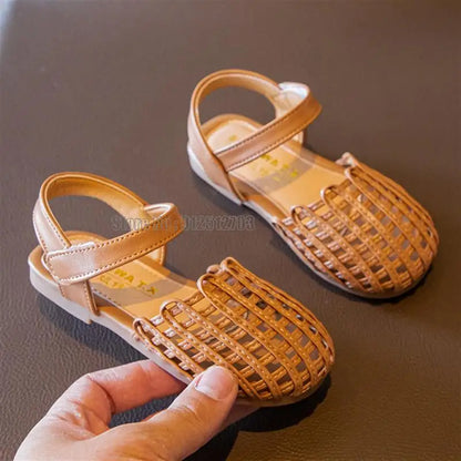 Girl Sandals Hollow Out Vacation Gladiator Style Outdoor Children Flat Toddler Fashion Summer Soft Kid Shoes