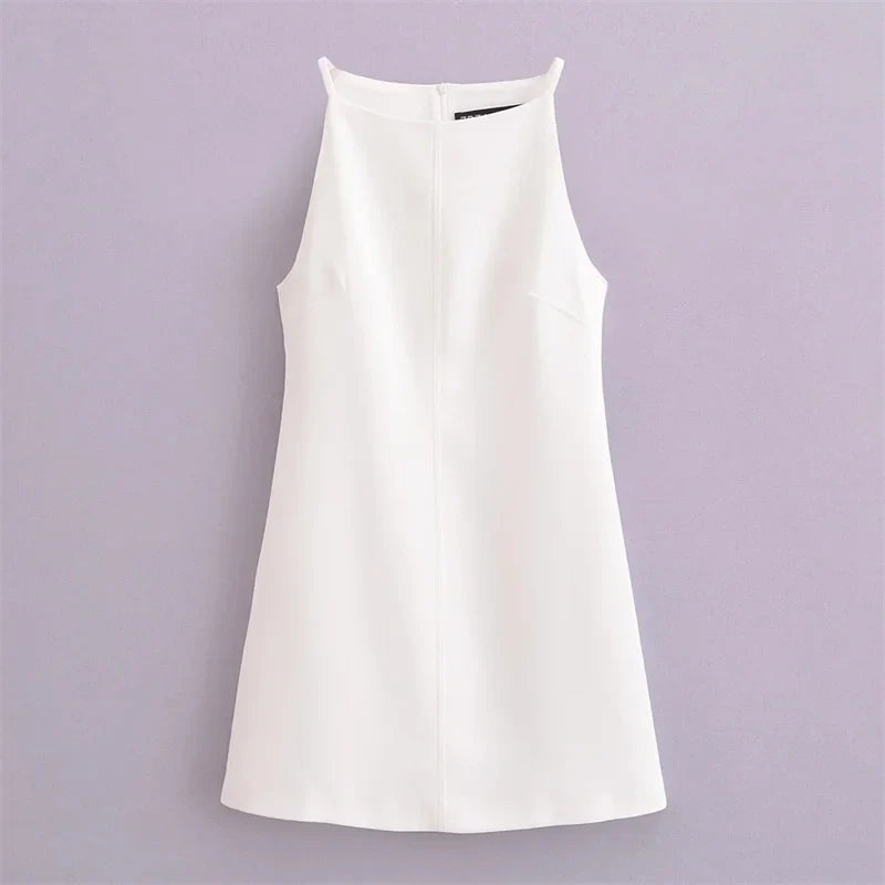 White Mini Dress Woman Sleeveless Summer Short Dresses For Women 2025 Off Shoulder Black Sexy Dress Evening Party Dresses