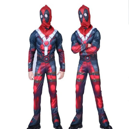 Children's Superhero Role-playing Muscle Costumes, Mask Jumpsuits, Halloween Party Supplies Costumes for Boys and Girls