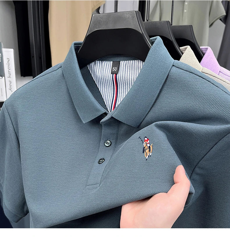 High end brand 100% cotton short sleeve polo shirt luxury pony embroidery men's summer comfort fashion designer new Paul T-shirt