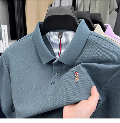 High end brand 100% cotton short sleeve polo shirt luxury pony embroidery men's summer comfort fashion designer new Paul T-shirt