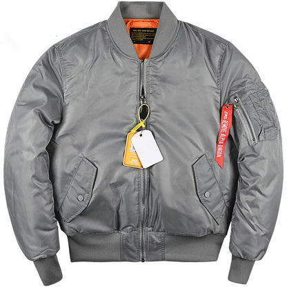 Bomber Jacket Men's Thickened Cotton Pad Coat  Autumn and Winter Baseball Uniform  Coat for Men