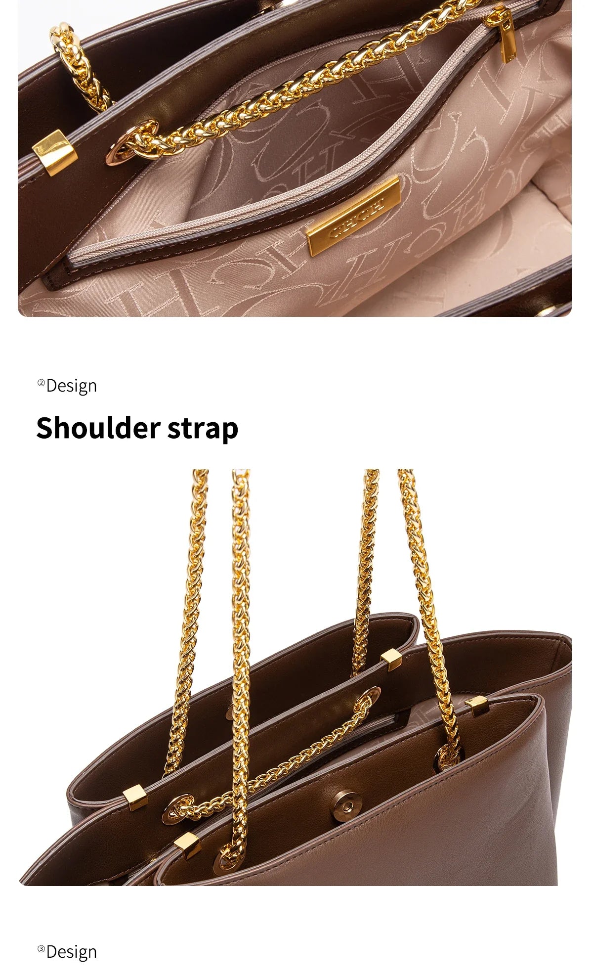 Women's Tote Bag 2026 Spring New Brown Magnetic Buckle Storage Bag Large Capacity Commuter Chain Bag