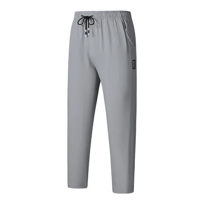 Men Running Pants Jogging Casual Summer Thin Sweatpants Quick Dry Ice Silk Straight Trousers Sports Gym Breathable Unisex