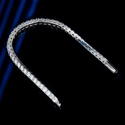 Real GRA Certified D Color 3mm 0.1CT Full Moissanite Tennis Bracelet For Women S925 Silver Diamond 14-23cm Link Bracelets
