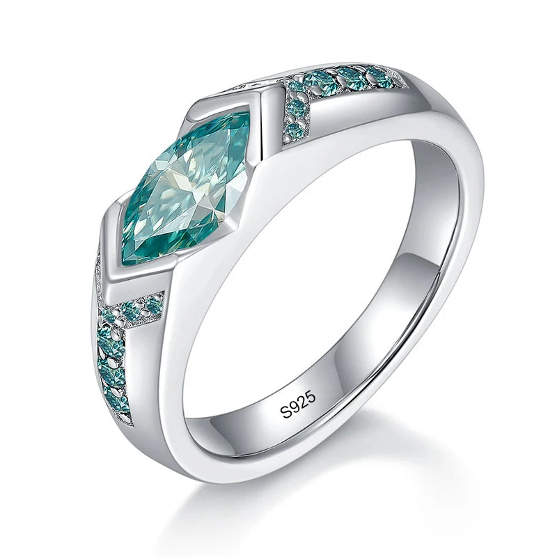 5x10mm Marquise Cut Mossanite Rings for Women Man 925 Sterling Sliver with Gold Plated Jewelry Ladies Band Women's Ring