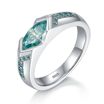 5x10mm Marquise Cut Mossanite Rings for Women Man 925 Sterling Sliver with Gold Plated Jewelry Ladies Band Women's Ring