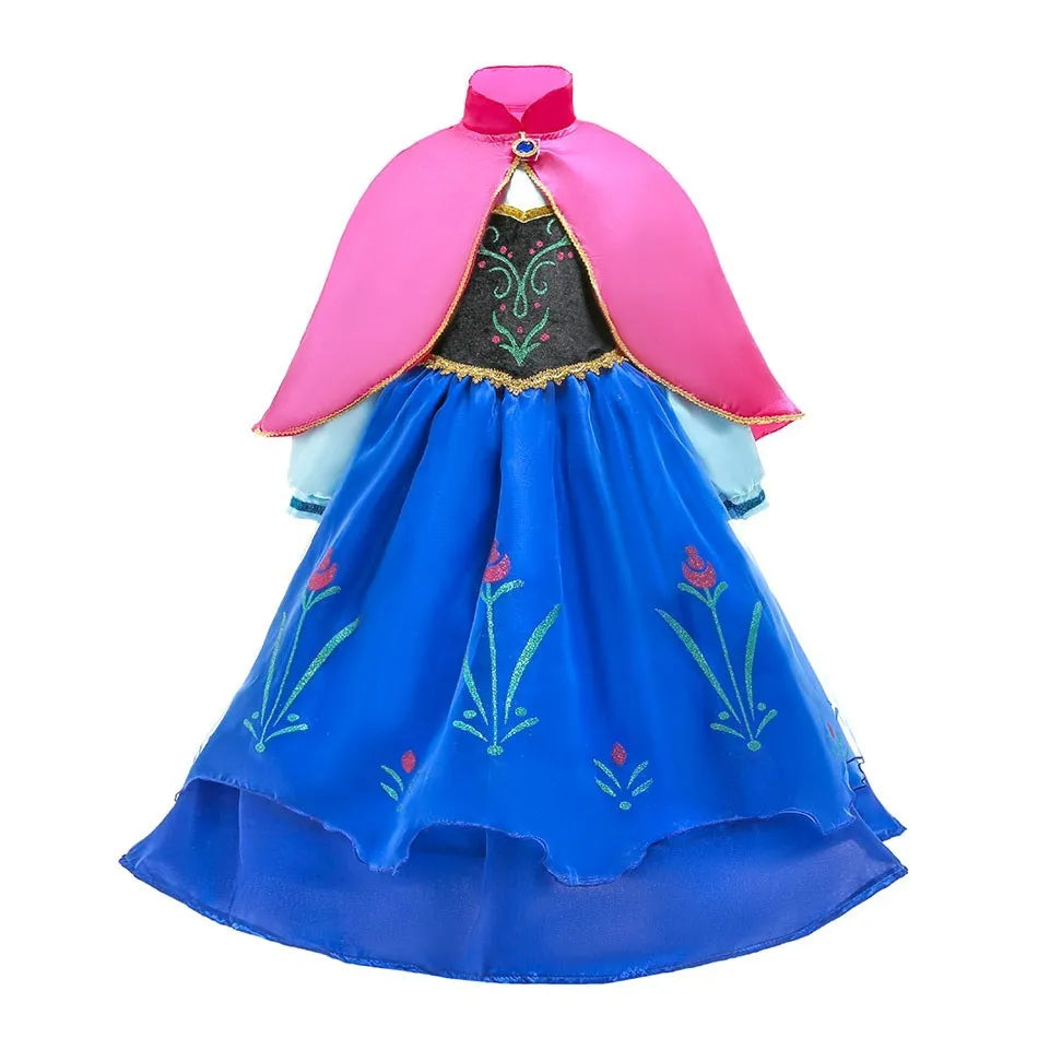 Children Princess Fancy Costume Elsa Party Carnival White Dress Up for Girl Christmas Birthday Cosplay Belle Snowflake Vestidoes