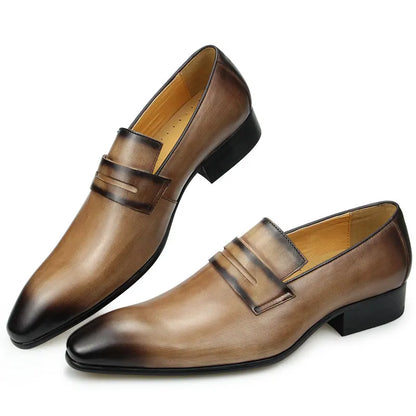 NEW Men's Luxury Loafers Cowhide Wear-resistant and Comfortable Leather Shoes Daily Dress Fashion Office Formal Shoes Leather
