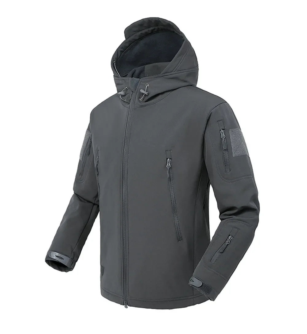 Jaquetas Masculinas Soft Shell Militar Shark Skin Tática Corta-vento Impermeável Jaquetas Masculinas de Combate do Exército Casacos Bomber Masculinos com Capuz