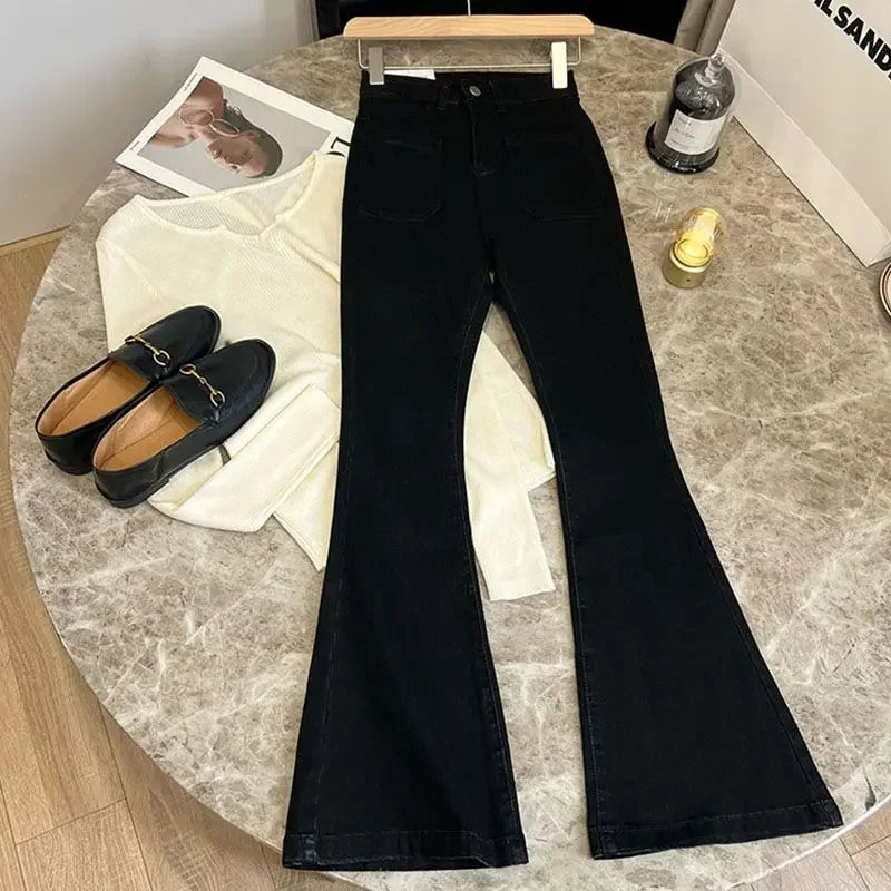 High Waist Trousers Loose Washed Jeans