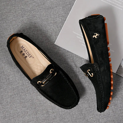 Men Fashion Luxury Leisure Leather Loafers Shoes Slip on Soft Comfortable Non-slip Driving for Men