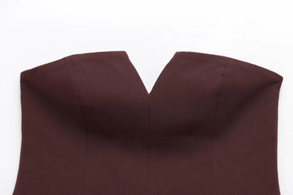 Spring Summer Women Strapless Crop 2025 Tops Basic Sleeveless Office Lady Tops Trend Street Classic Solid Tube Tops