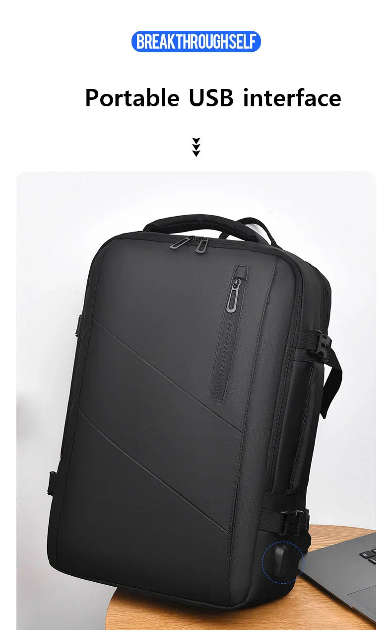 16 Inch Large-capacity Men's High-end Backpack Computer Bag High-end Business Bag Expandable Backpack Witch USB