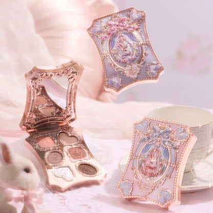 Bunny Garden Collection 6-Color Makeup Eyeshadow Contour Palette Eye Brush Puff Set Eye Glitter Korean Makeup Kit