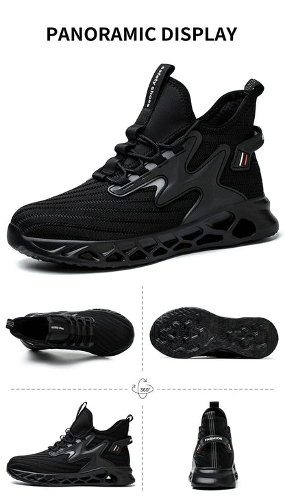 Breathable Men Work Safety Boots Steel Toe Safety Boots Anti-smash Anti-puncture Work Sneakers Indestructible Protective Boots
