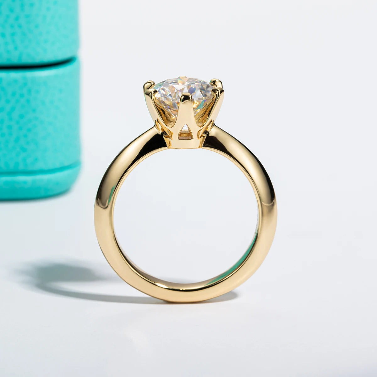Gold Plated 2ct 3ct D Color Moissanite Engagement Solitaire Rings For Women With Cer Customs Jewelry Wholesale