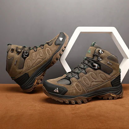 High-Top Men Hiking Boot Winter Outdoor Shoes Lace-Up Non-slip Sports Casual Trekking Boots Man Suede Warm Shoes