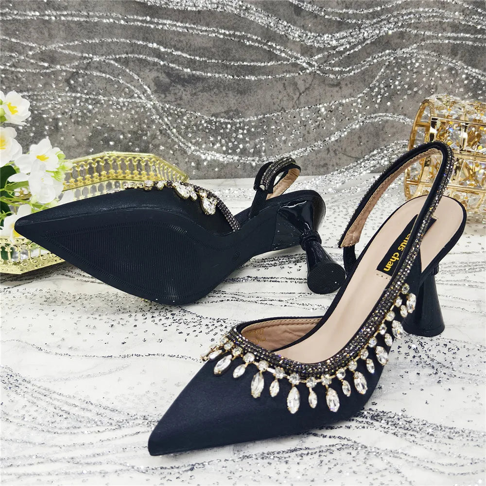 Large Size Women's Wedding Shoes Italian Elegant Women's Party Shoes Solid Color High Heels Women's Formal Shoes