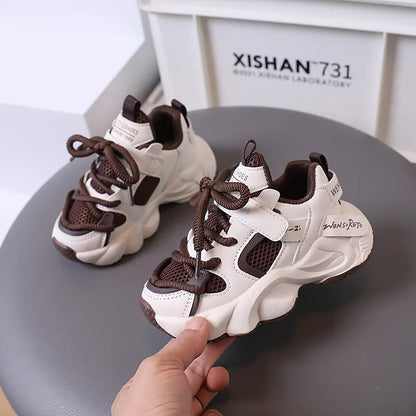 Sports Shoes for Children Baby Girls Shoes Kids Shoes Boys Chunky Sneakers Toddler Lace-up Casual Shoes Thick Bottom Sneakers