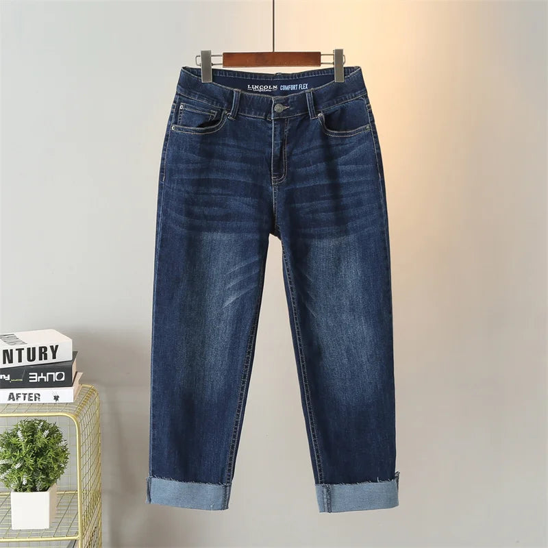 Large Size Jeans Women's Ankle-Length Pants