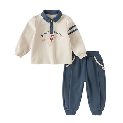 Children Autumn Spring Polo T-shirt Trousers Suits Boys Pullover+Pant 2Pcs Sets Costume Tracksuits Clothes DB3253484