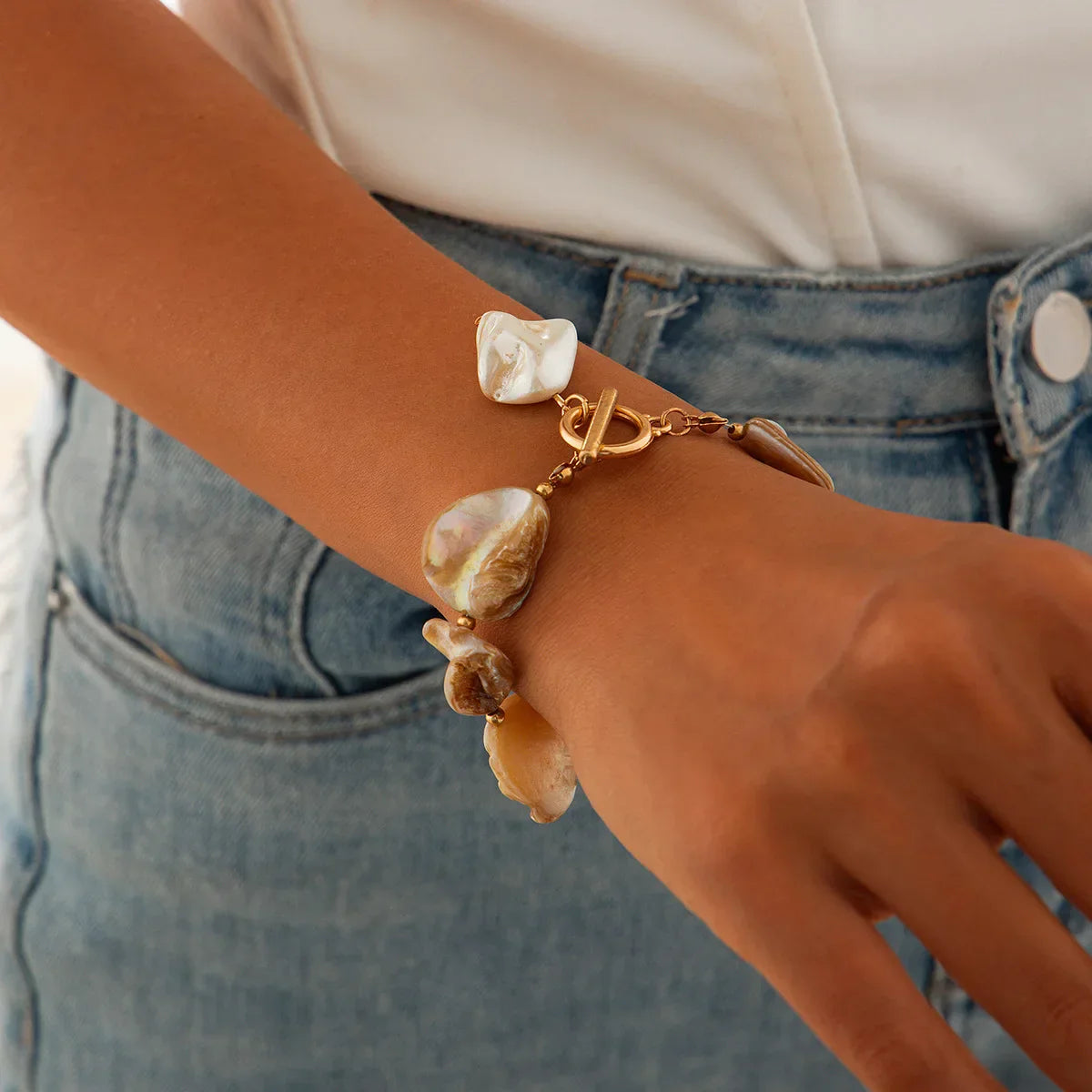 Retro Starfish White Shell Conch Pendant Necklace  Women 2024 Simple Creative Colorful Stones  Hand Woven beach Jewelry Girls